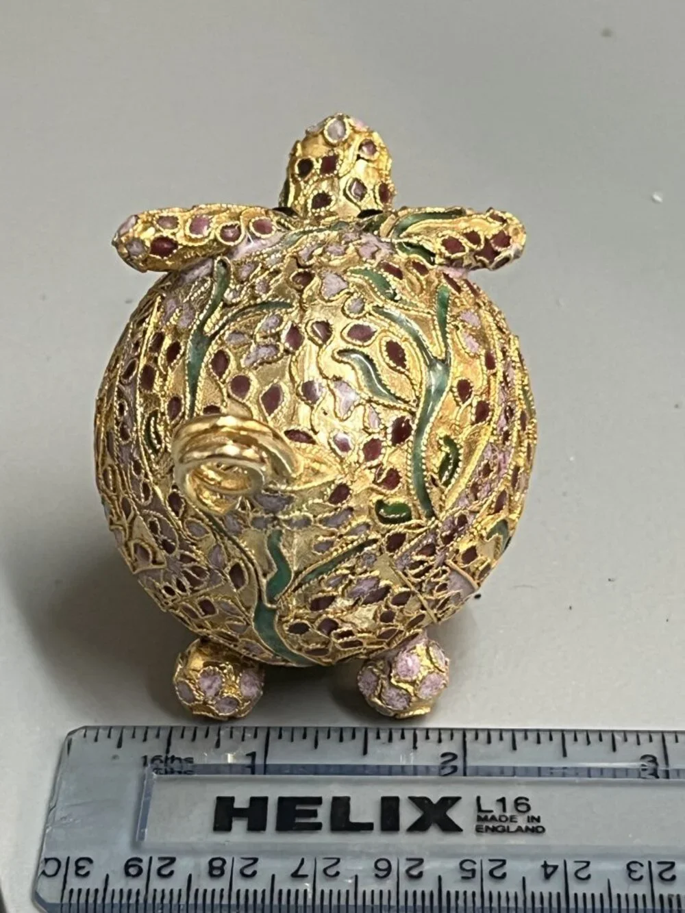 Vintage Enamel Multi-Color Cloisonné Pig Figurine